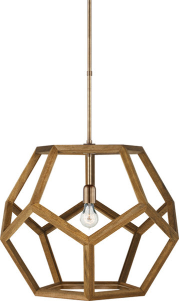 Large Dustin Dodecahedron Wood Pendant - modern - pendant lighting ...