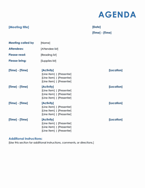 15 Meeting Agenda Templates  Excel PDF Formats