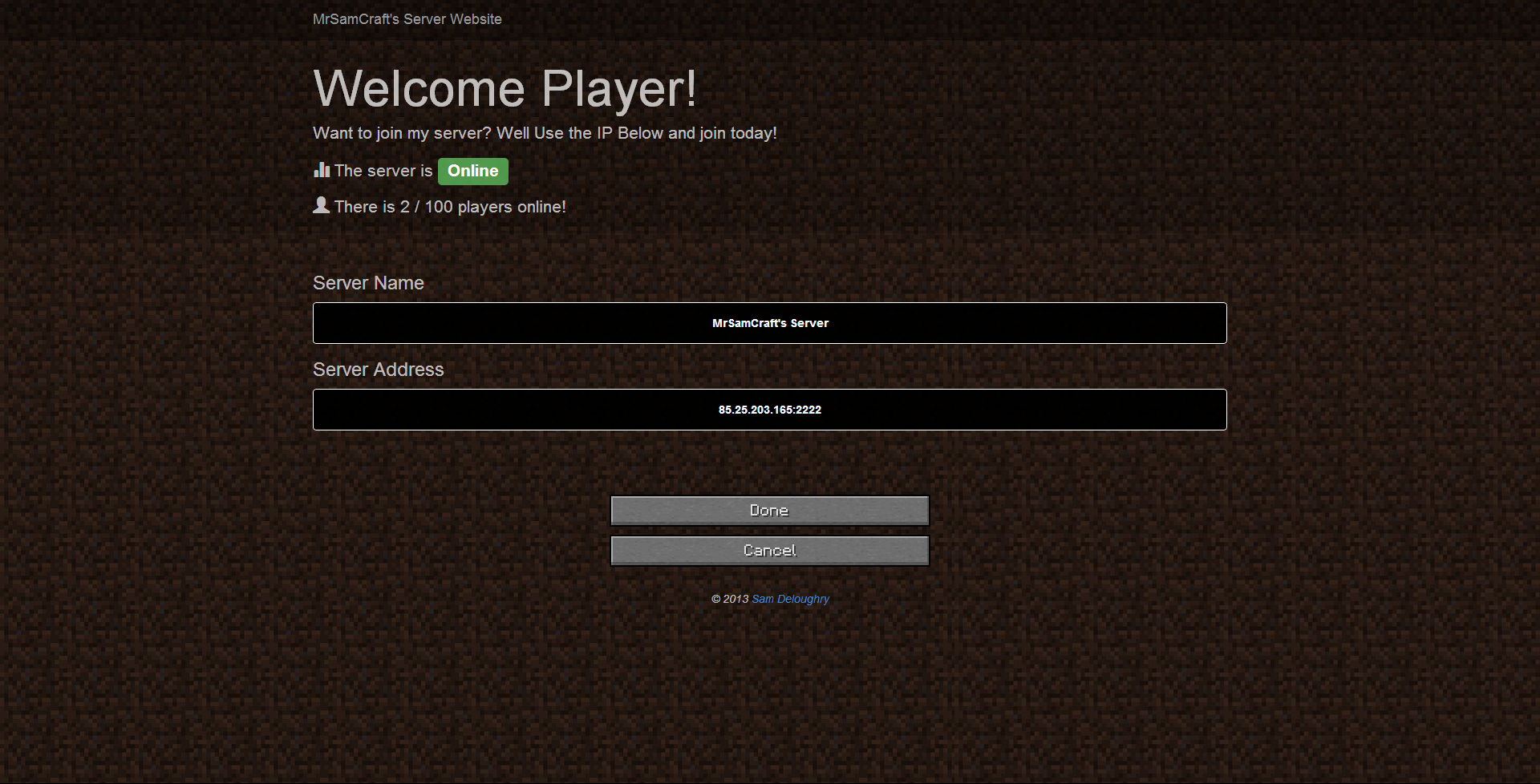 [WEB] [FREE!] MSC Minecraft Server Status Website 
