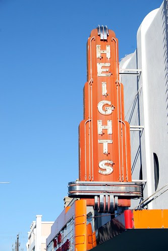 heights theater neon sign
