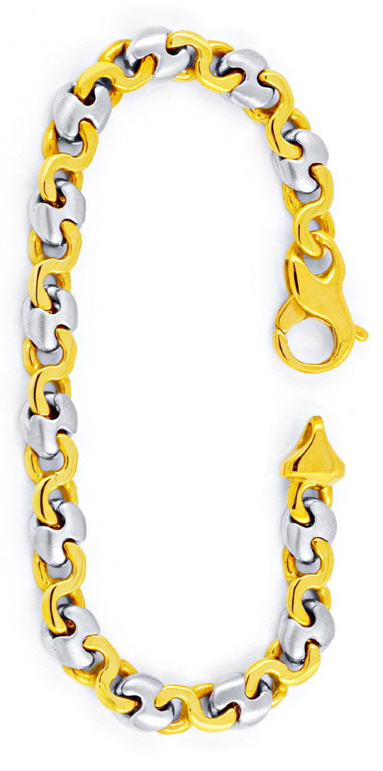 Original-Foto 3, DESIGNER GELBGOLD WEISSGOLD ARMBAND 14K/585 LUXUS! NEU!