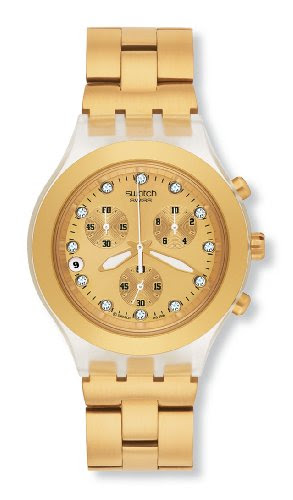 Swatch Men's SVCK4032G Stainless Steel Analog Watch with Gold Dial Watch