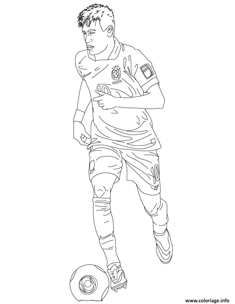 Coloriage Neymar Joueur De Foot Barcelone Dessin   Imprimer Imprimer Télécharger