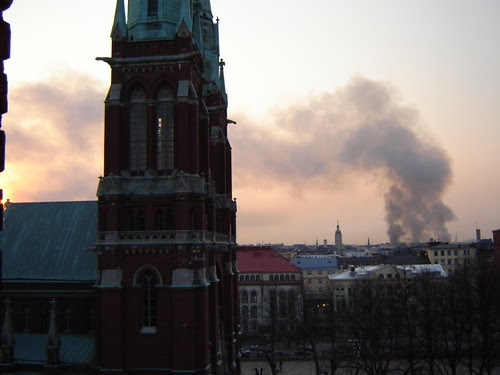 Railway warehouse arson in Helsinki on Friday, May 5th, 2006