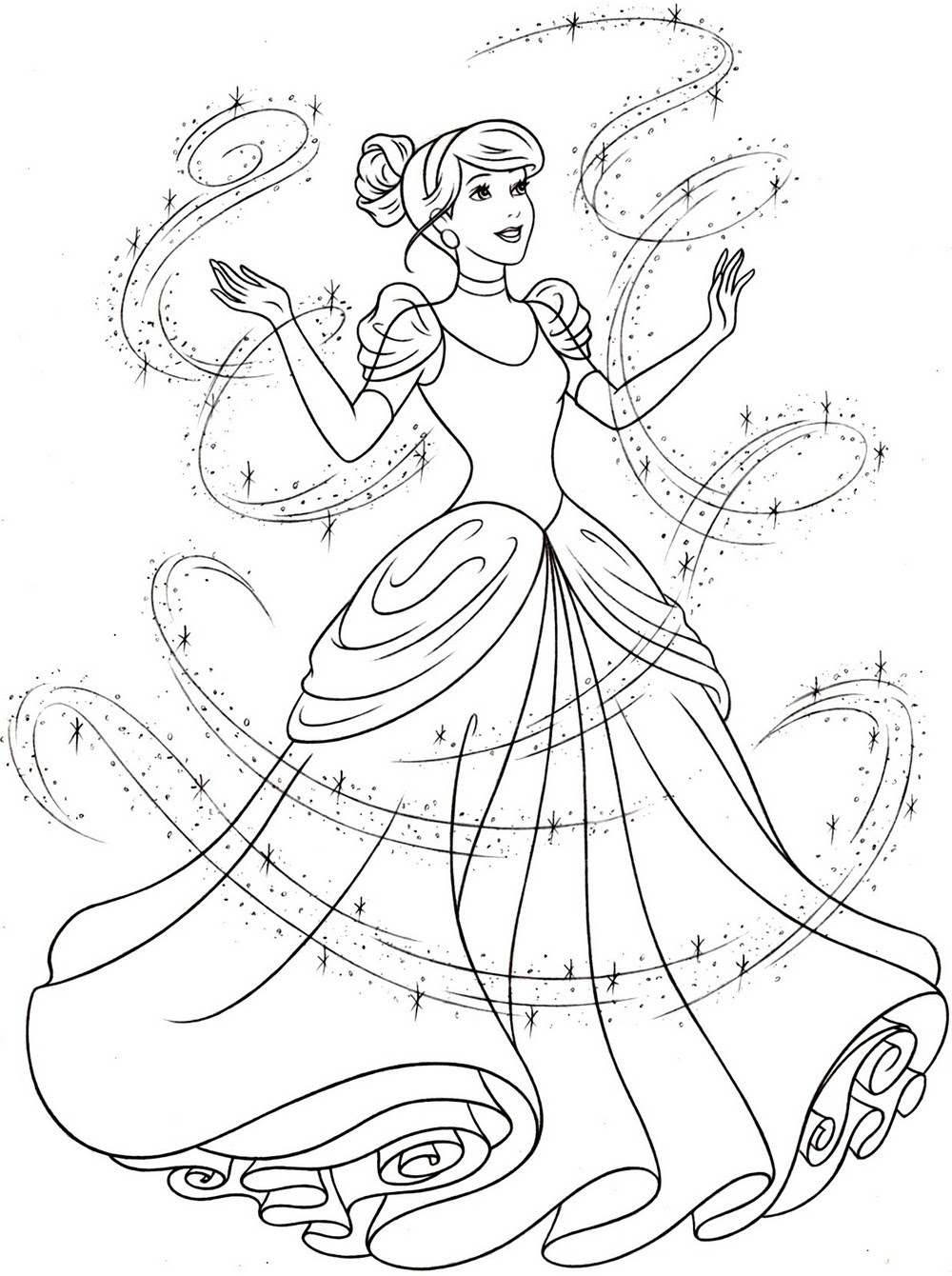 Download Cinderella coloring pages to download and print for free