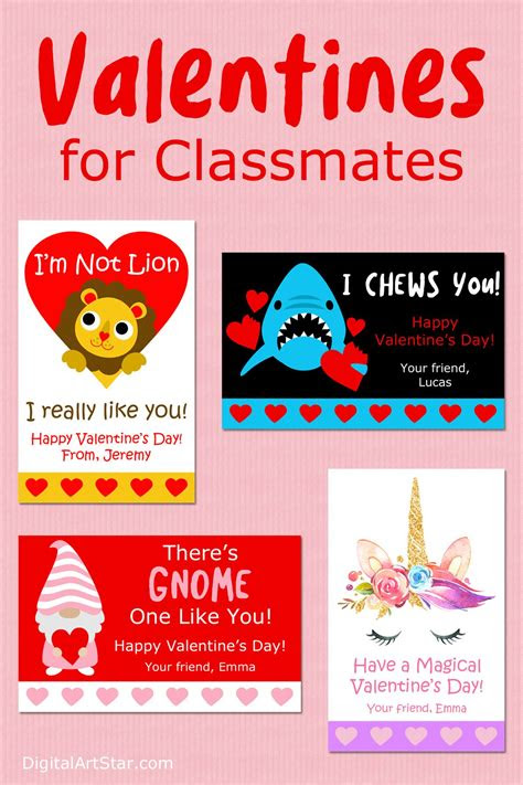  printable valentine cards for classmates printable valentines day