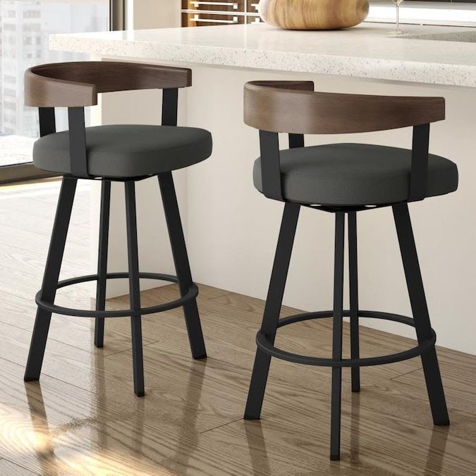 Amisco Lars Charcoal Grey Counter Height Upholstered Amisco Lars Charcoal Grey Counter Height Upholstered
