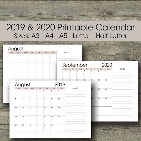 2020 Calendar Template A3