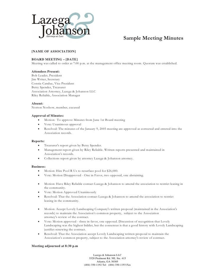 How To Write Minutes From A Meeting