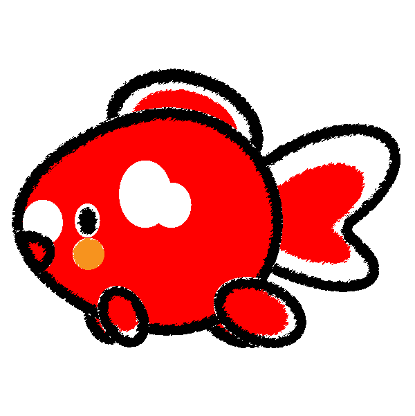 手書き風でかわいい金魚の無料イラスト 商用フリー オイデ43