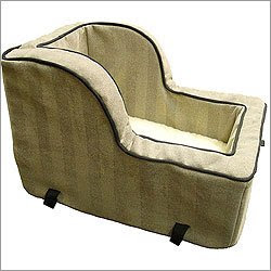 Snoozer Extra Large Luxury High-Back Console Pet Car Seat, Buckskin/Java Microsuede