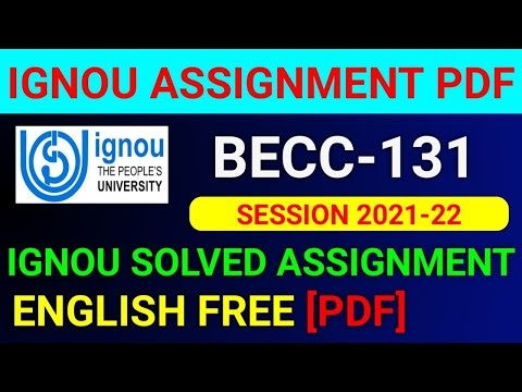 IGNOU BECC-131 Solved Assignment 2021-22 in English