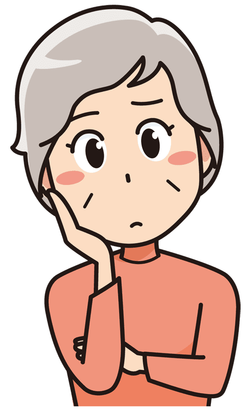 考える高齢の女性 無料イラスト素材 イラスト素材図鑑