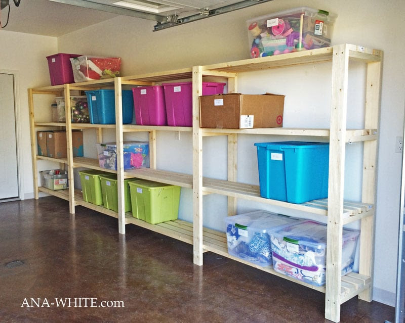 Free plans to build garage shelving using only 2x4s. Easy and ...
