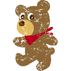 掠れ熊の親子 No 141 かすれクマ親子のイラスト アイコン 条件付フリー素材集 スマホなど携帯電話対応