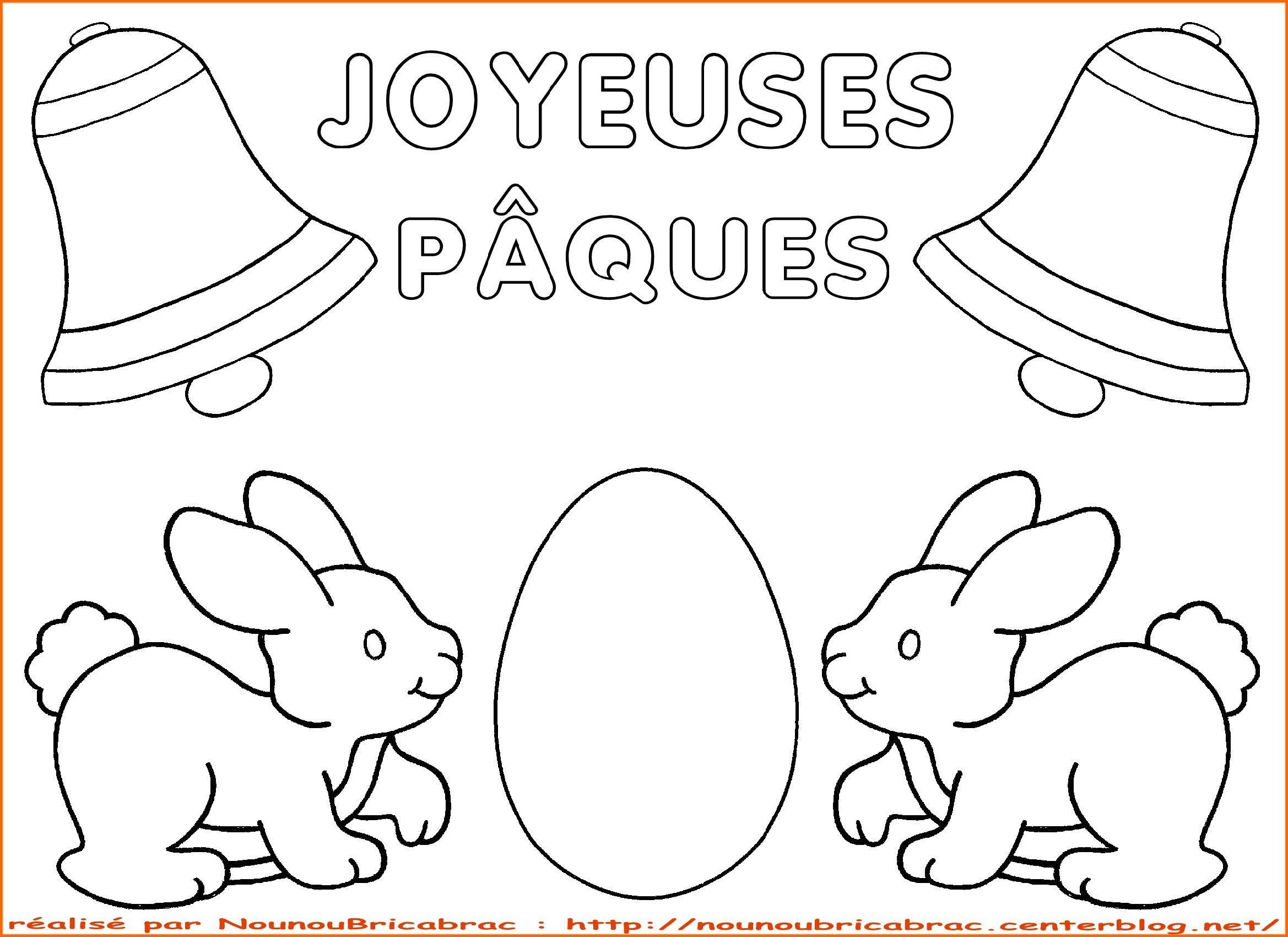 Lapins et oeuf surprise Joyeuses P¢ques   colorier