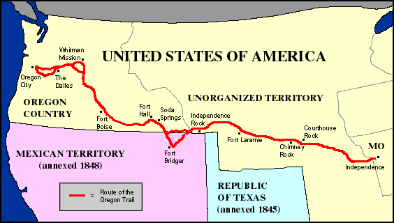 The Oregon Trail 1843 Map