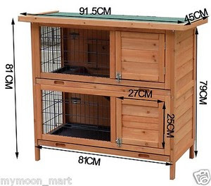 ... Rabbit Hutch with BASE Chicken Coop 2 Storey Guinea Pig Pet Cage House