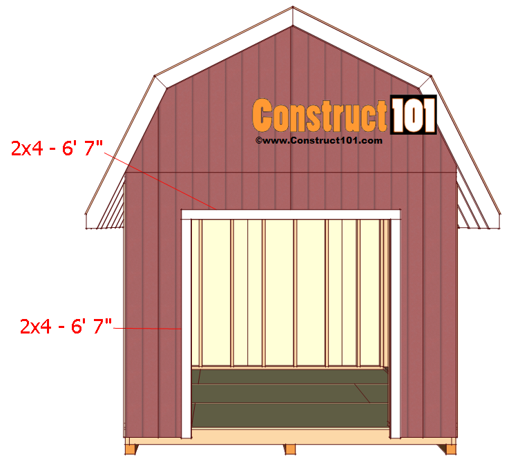Shed Plans - 10x12 Gambrel Shed - Construct101