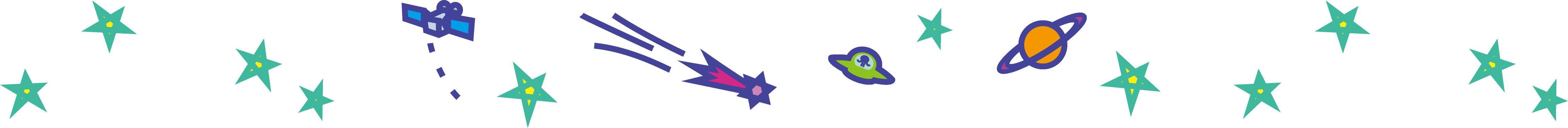 宇宙のイラスト 人工衛星 Ufo 彗星 流れ星 土星 可愛い無料イラスト素材集