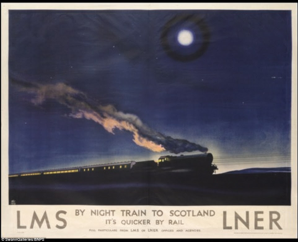 All aboard: Rail companies used the posters to beautify ticket offices and train platforms while advertising their routes