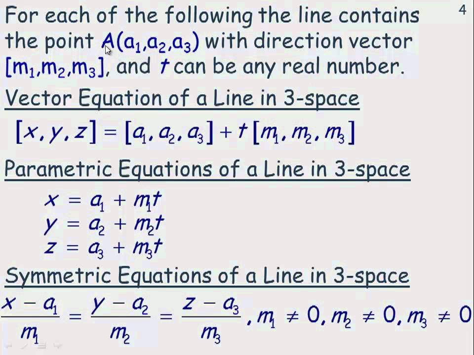 The Equation of a Line in 3-Space.mp4 - YouTube