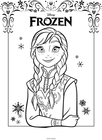 アナと雪の女王のアナ ぬりえ