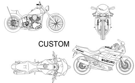 motorcycle autocad block