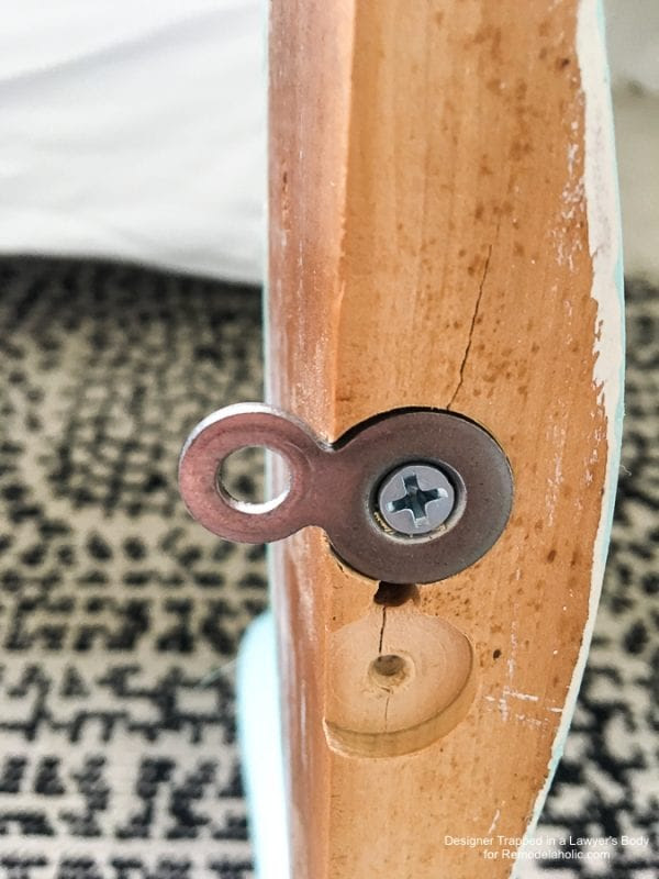 How to re-attach an upholstered bench top that is too thick for the original hardware -- super smart tip! 