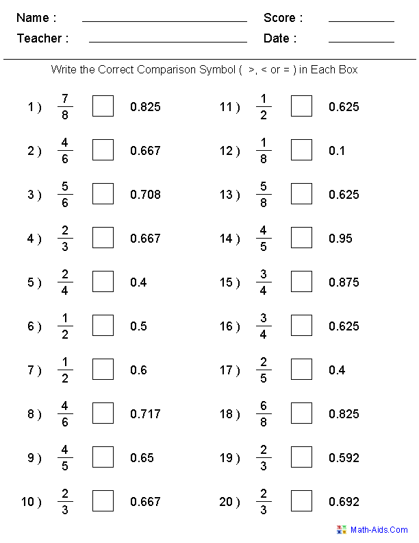 algeriansexq - fraction decimal percent conversion worksheets