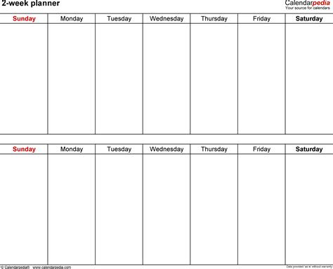  weekly blank calendar printable printable template calendar