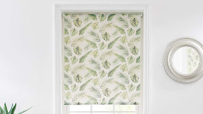 Green Patterned Roller Blinds