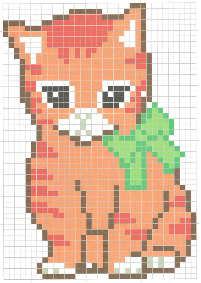 Coloriage D Une Image De Chaton Pixellisee
