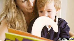Reading with mother