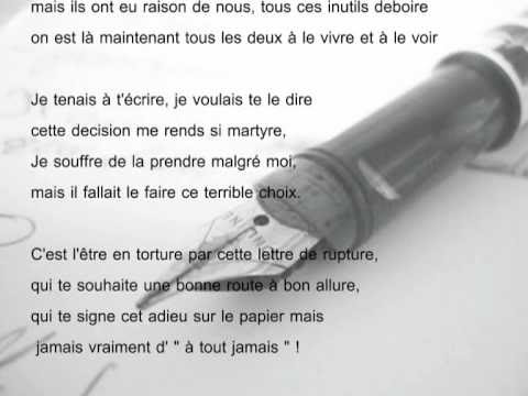 Lettre de rupture amour impossible