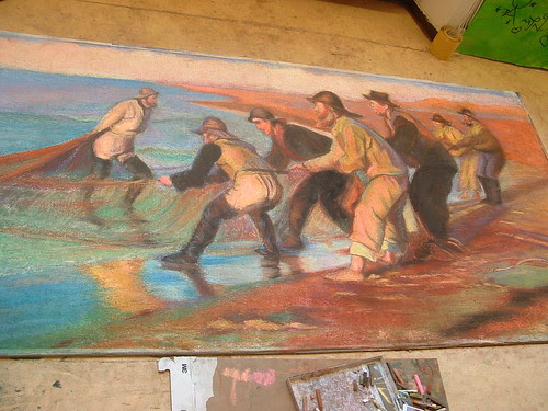 Fishermen Hauling Dragnet- Kroyer 1883 by elle3b