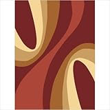 IMAGE OF Torino Swirls Red Contemporary Rug Size: 7'10
