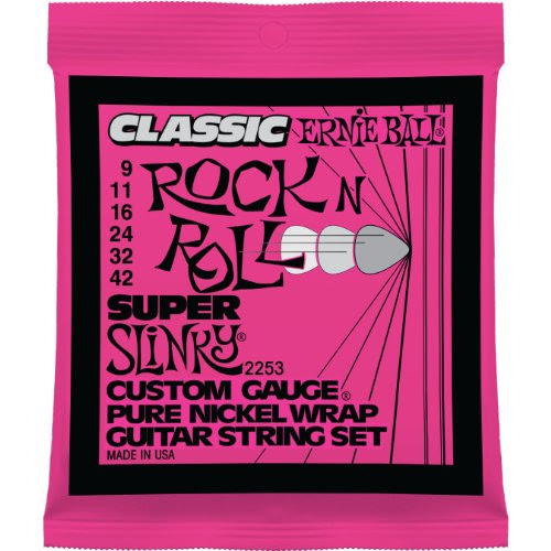Ernie Ball 2253 Classic Pure Nickel Super Slinky String Set (09 - 42) On Sale
