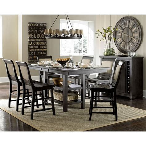 willow rectangular counter height dining set distressed