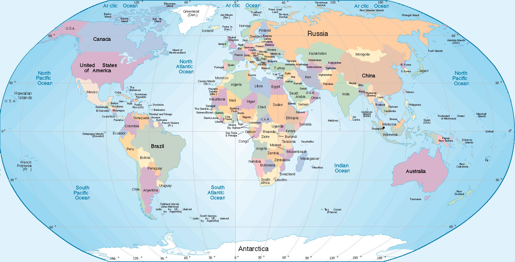  la Planisphère monde pays
