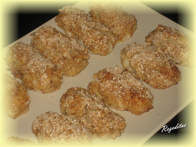 CROQUETAS DE MERLUZA Y GAMBAS AL HORNO