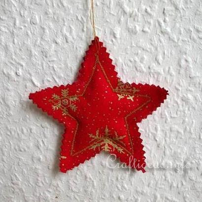 Fabric Star Christmas Tree Ornament | AllFreeSewing.com