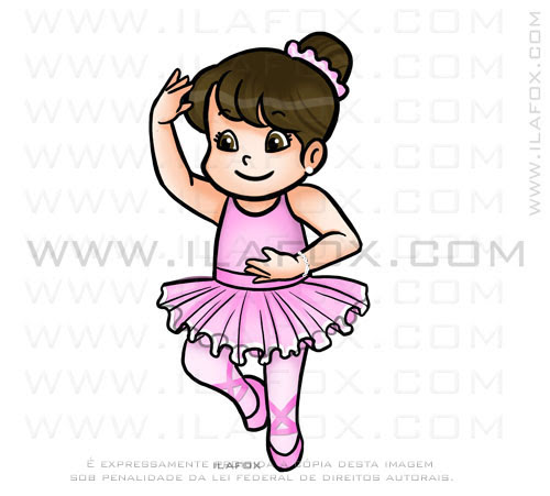 caricatura fofinha, bailarina, by ila fox