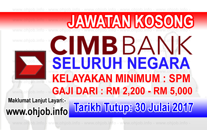 Jawatan Kerja Kosong CIMB Bank logo www.ohjob.info julai 2017