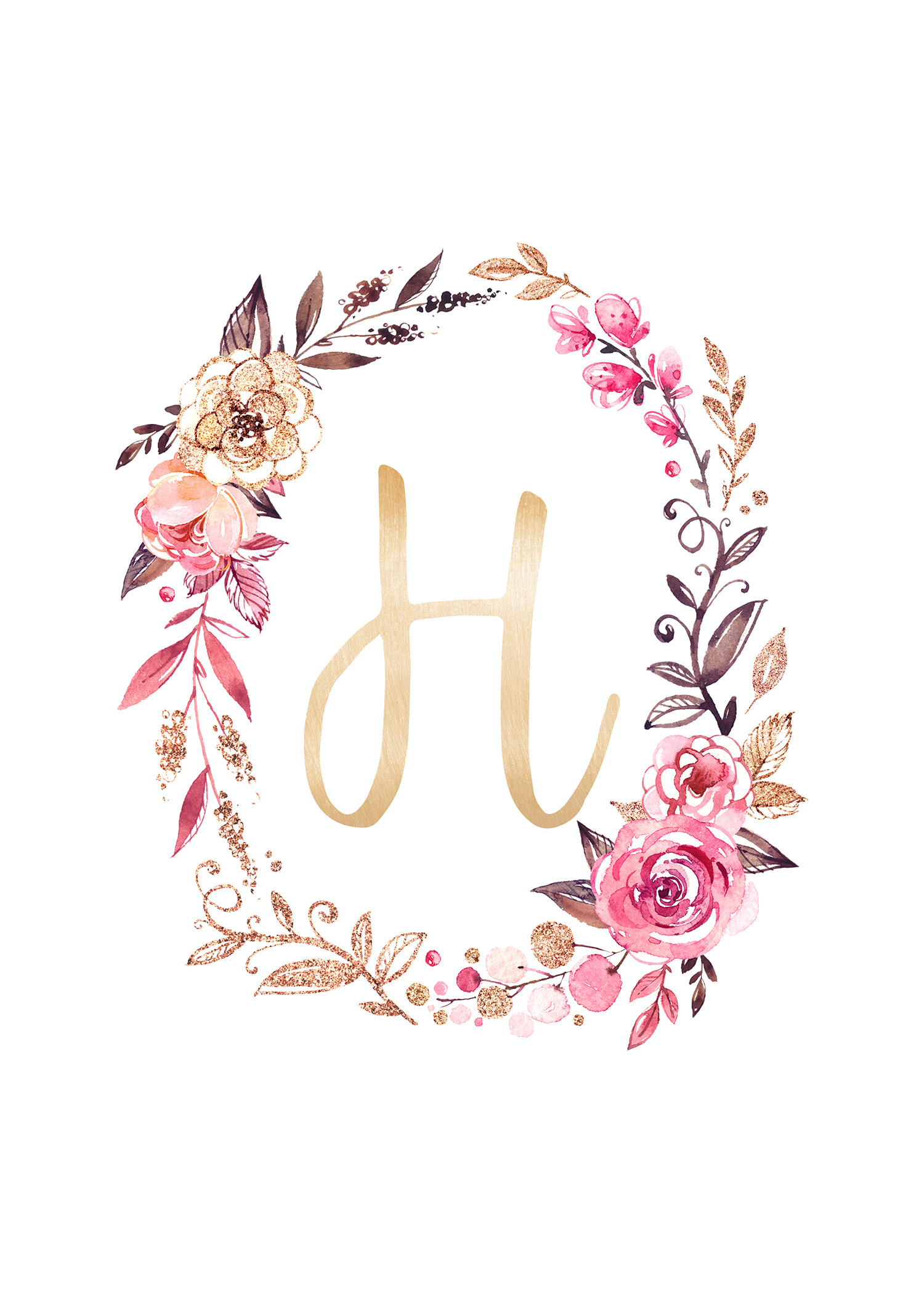 Free Printable Glitter and Glam Monograms - The Cottage Market