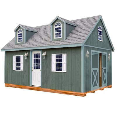 ... 12 ft. x 24 ft. Wood Storage Shed Kit with Floor including 4x4 Runners
