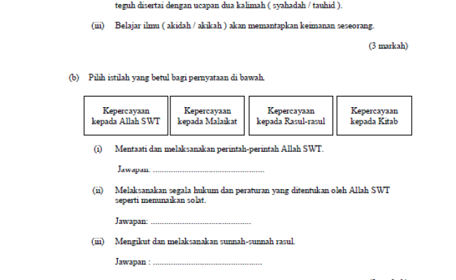Contoh soalan kbat pt3 bagi pelajar pelajar dan guru pendidikan islam tingkatan 3 bolehla dapatkan contoh soalan kbat bagi pt3 pendidikan islam ini yang . Soalan Kbat Pendidikan Islam Persoalan U Otosection
