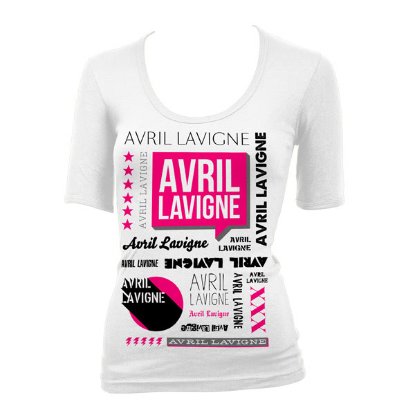 Logo Junior TShirt Junior Cut tee that reads'Avril Lavigne' in multiple 