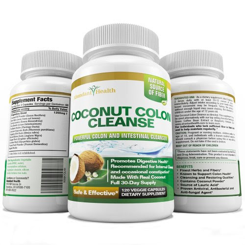 COCONUT COLON CLEANSE - Aids in Eliminating Toxins, Impurities, & Waste! Results Or Refund! Maximum Strength For Fastest Results. Premium Formula Natural & Safe Cleansing! Clean Your Body With NO Side Effects! Feel Better In 30 Days