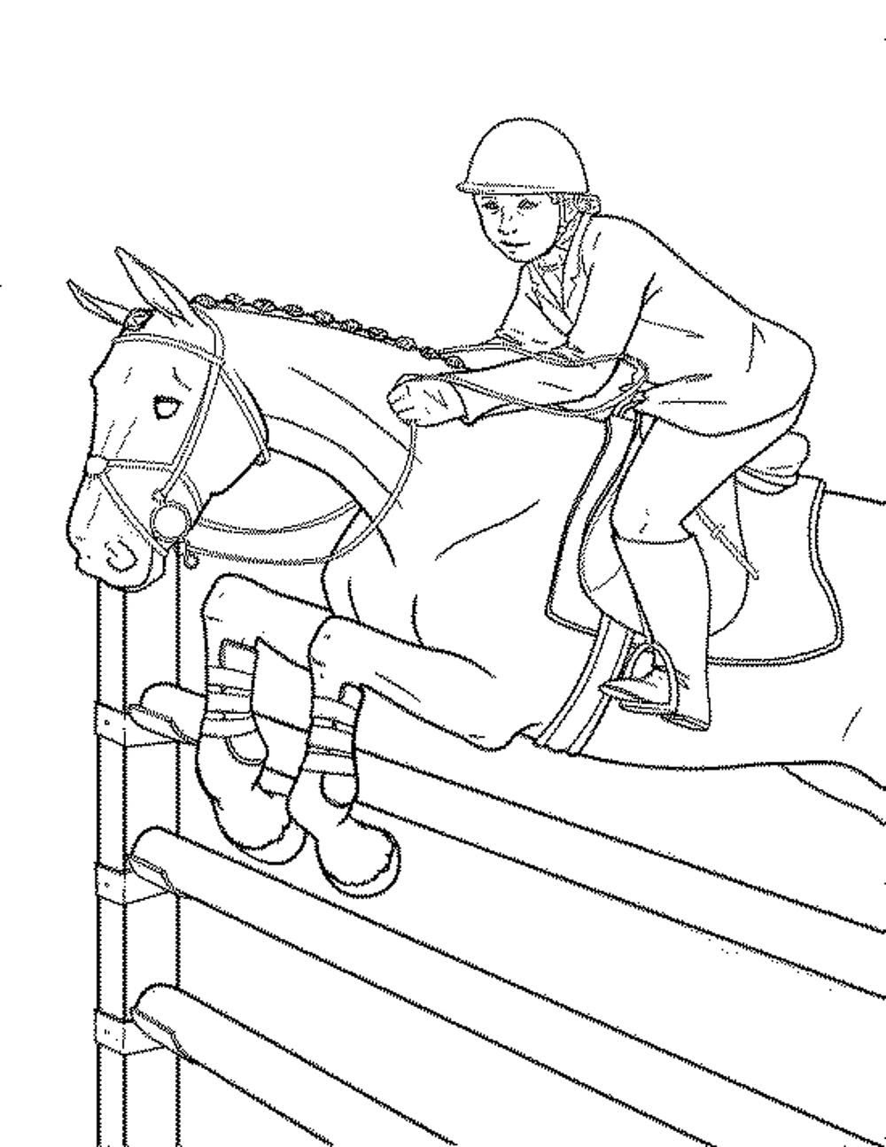 Girl And Horse Jumping Coloring Pages - Coloring Home